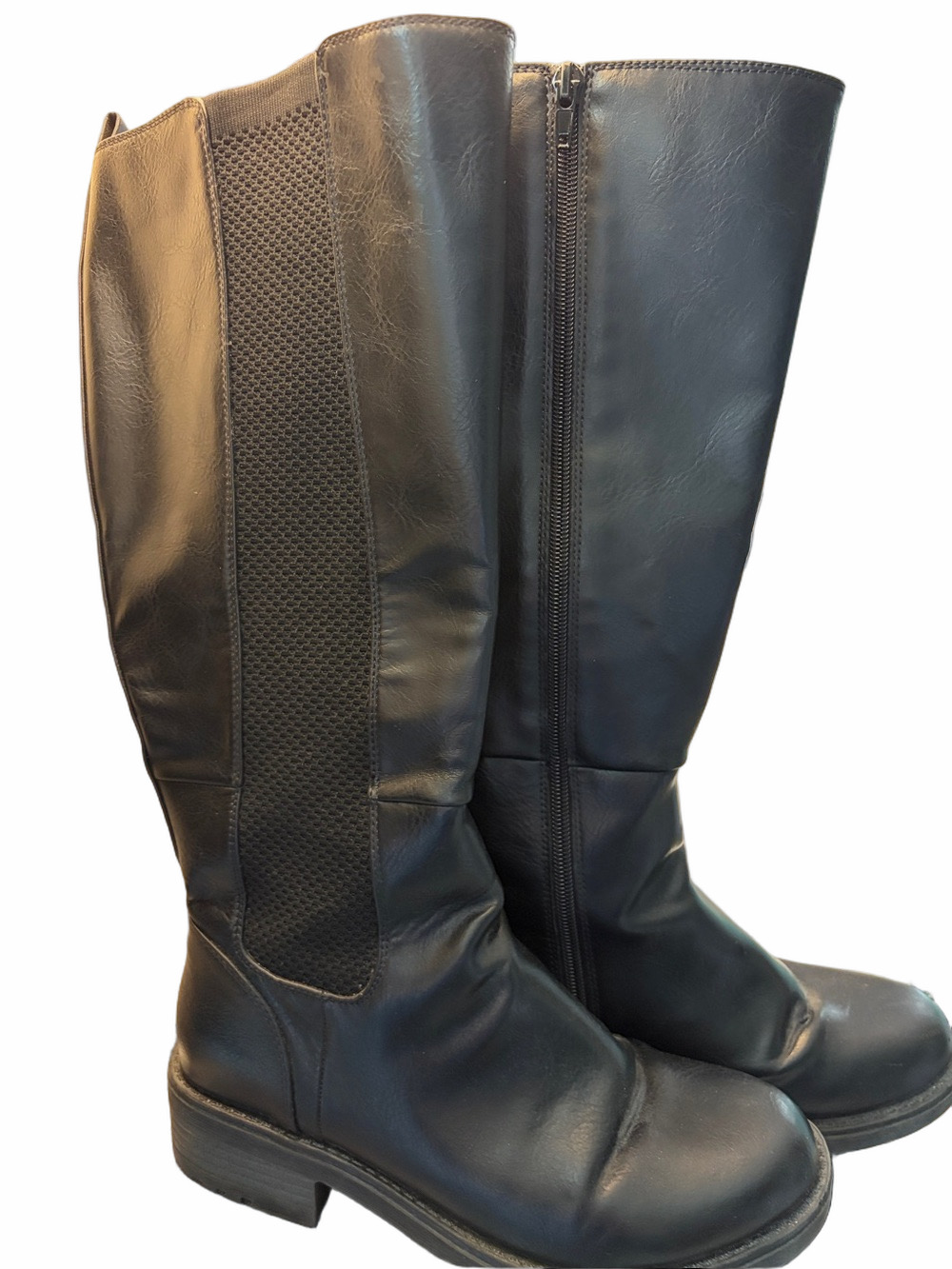 Lifestride Kent black riding boot Size 7 wide calf 4” chunky lug sole. - Picture 2 of 4